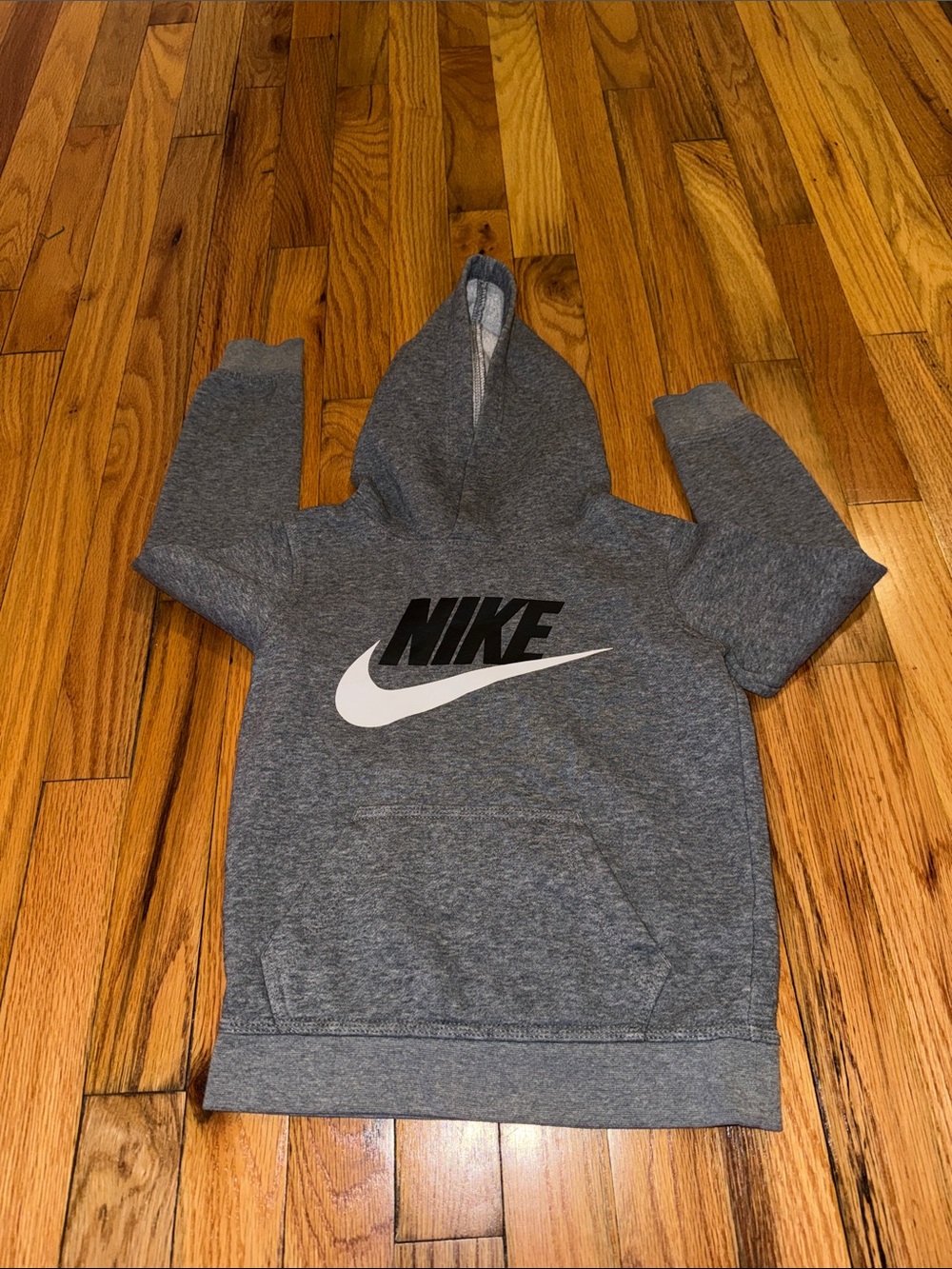Nike Youth Gray Hoodie with Black Logo and White Swoosh